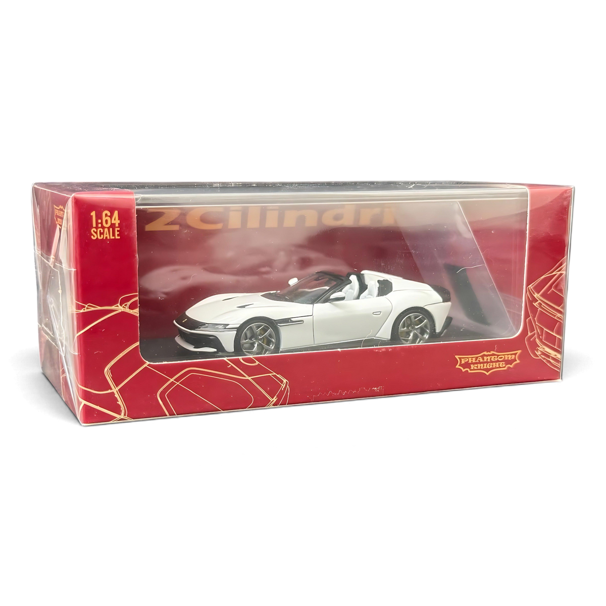 Lot57Supplies Diecast Shop Phantom Knight Ferrari 12Cilindri Spider 1:64 scale diecast model in Bianco Avus white
