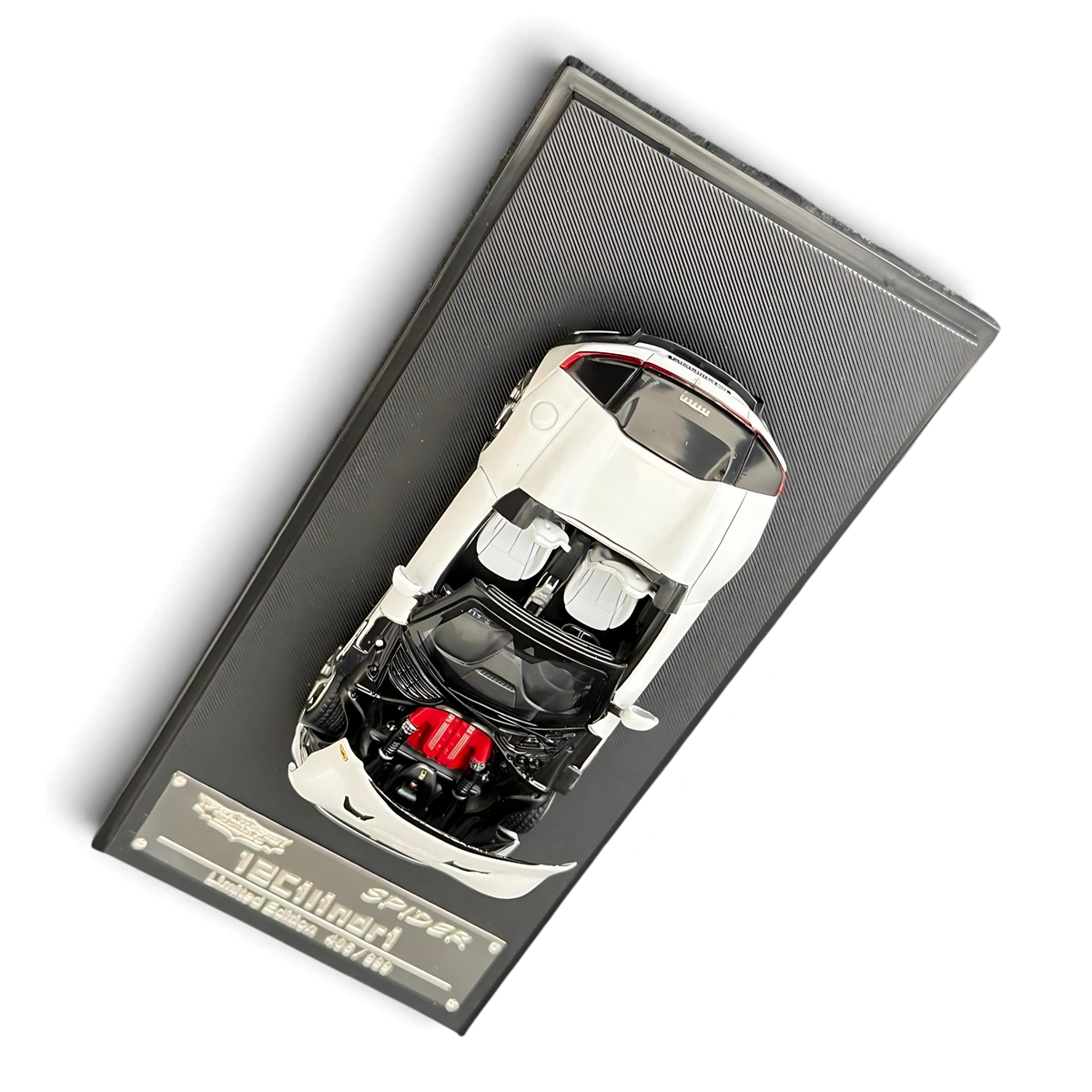 Lot57Supplies Diecast Shop Phantom Knight 1:64 scale white Ferrari 12Cilindri Spider diecast model with open hood