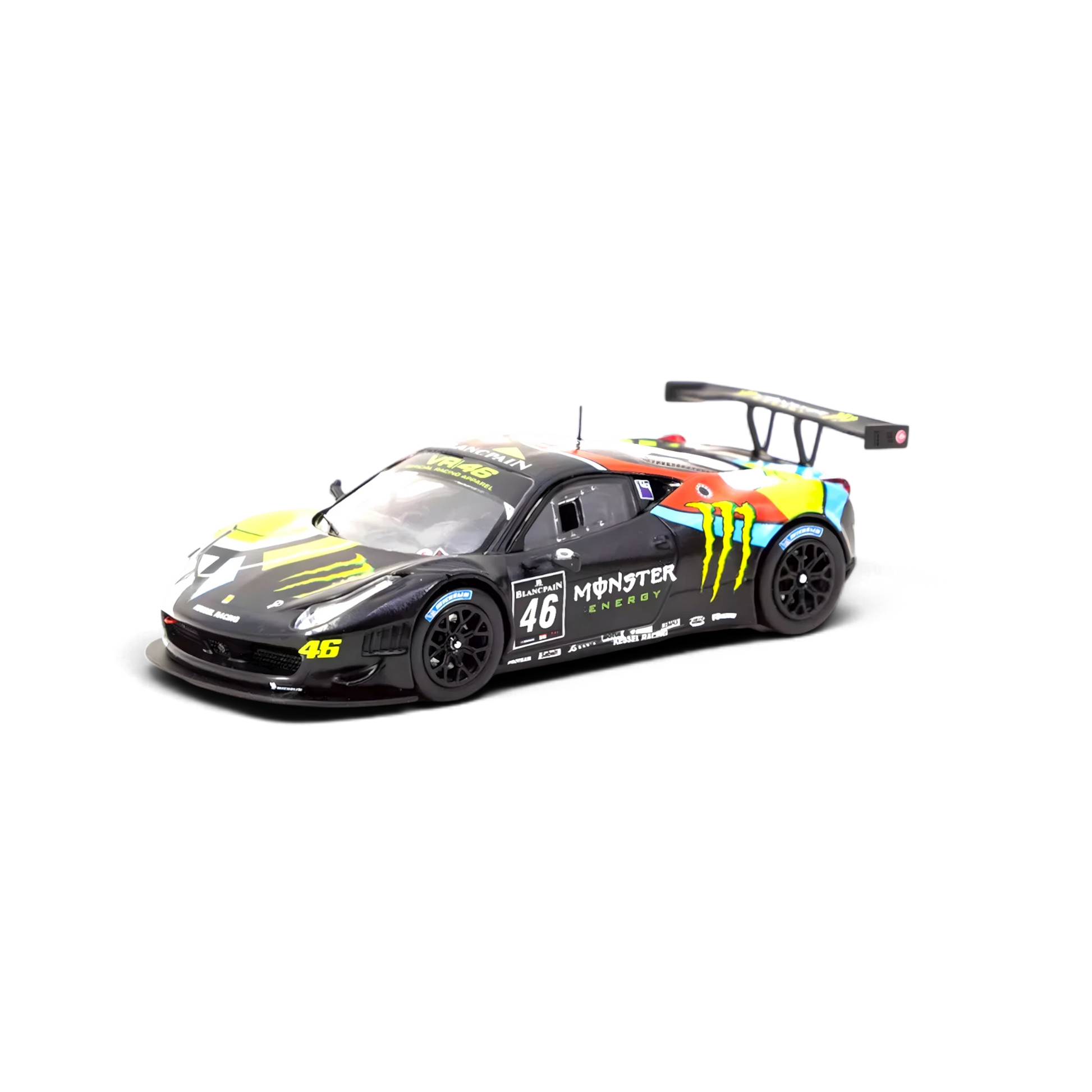 Lot57Supplies Diecast Shop Tarmac Works 1:64 scale Ferrari 458 Italia GT3 diecast model with Valentino Rossi livery