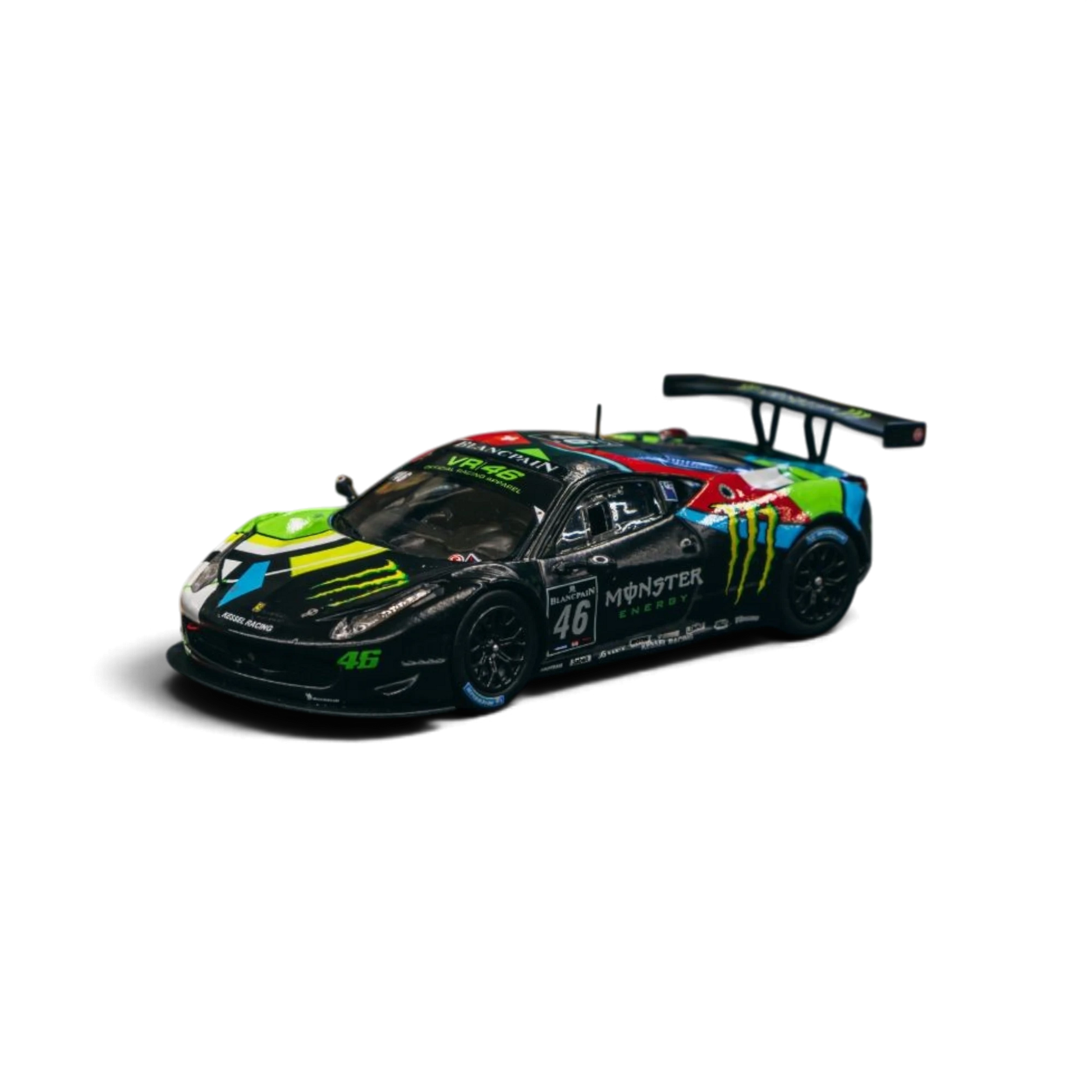 Lot57Supplies Diecast Shop Tarmac Works 1:64 scale Ferrari 458 Italia GT3 diecast model with Valentino Rossi livery