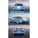 Lot57Supplies Diecast Shop 1:64 scale TOC x Super Z Ferrari 458 Speciale in Azzurro La Plata blue with white stripes