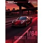 Lot57Supplies Diecast Shop 1:64 scale TOC x Drakhy Ferrari 458 Speciale in Rosso Taormina with red racing stripes