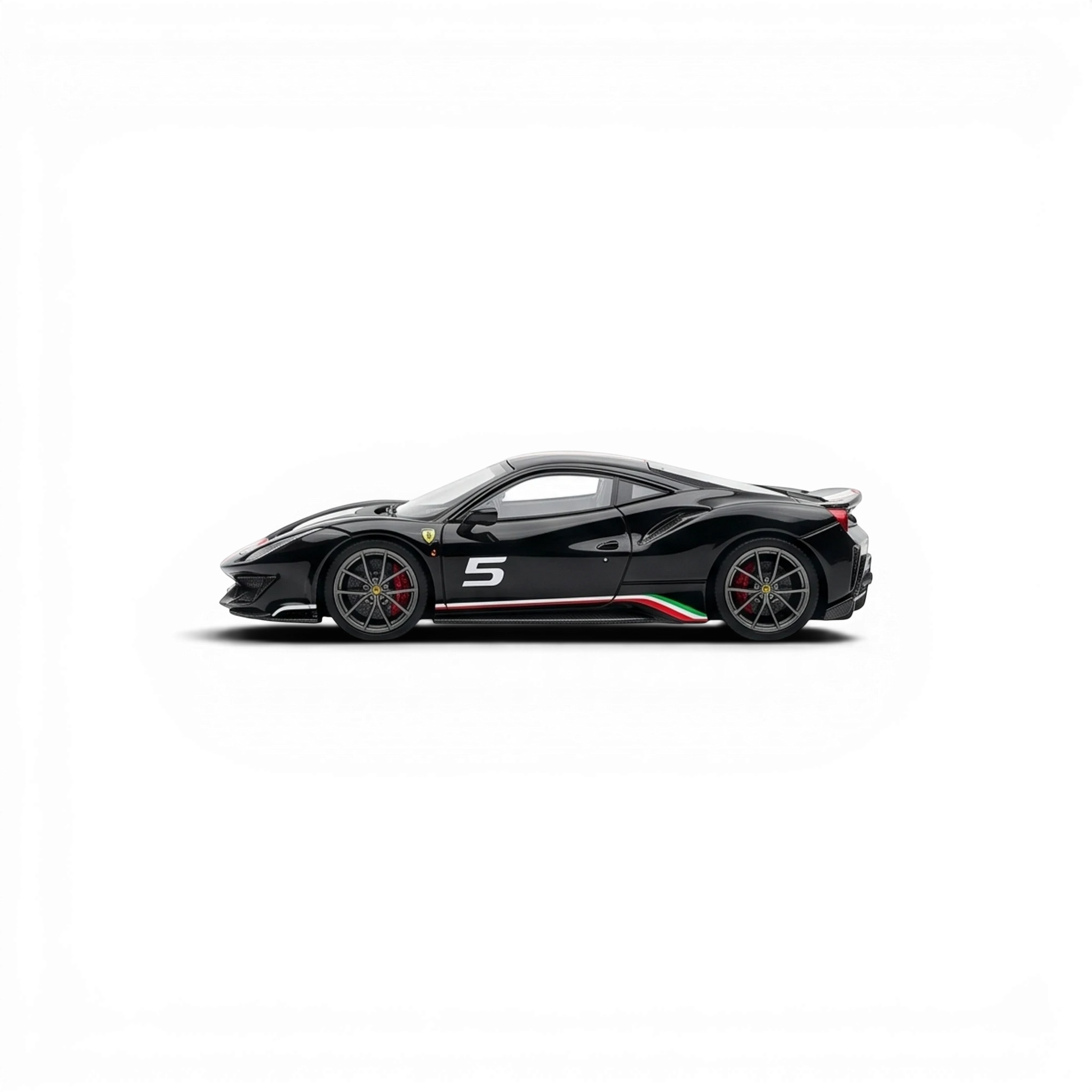 Lot57Supplies Diecast Shop TOC x EDM Ferrari 488 Champion 1:64 scale resin model car in piano black with racing livery