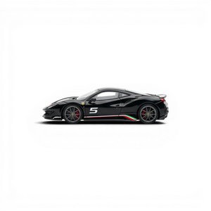 Lot57Supplies Diecast Shop TOC x EDM Ferrari 488 Champion 1:64 scale resin model car in piano black with racing livery