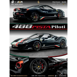 Lot57Supplies Diecast Shop TOC × EDM Ferrari 488 Pista Piloti 1:64 scale resin model car in piano black with racing livery