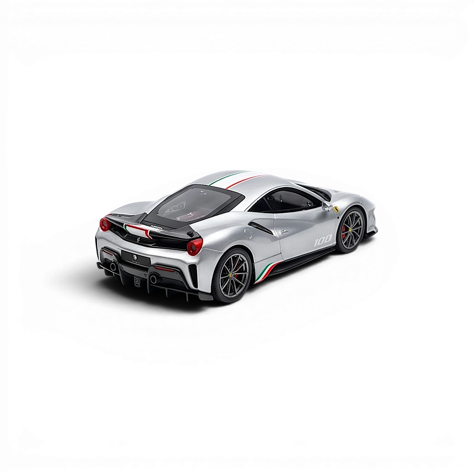 Lot57Supplies Diecast Shop 1:64 scale resin Ferrari 488 Champion model car in Nürburgring Silver with racing livery
