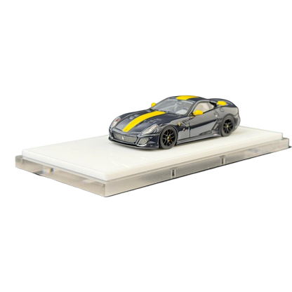 Lot57Supplies Diecast Shop WAM x EDM Ferrari 599 GTO 1:64 scale resin model in dark blue with yellow racing stripe