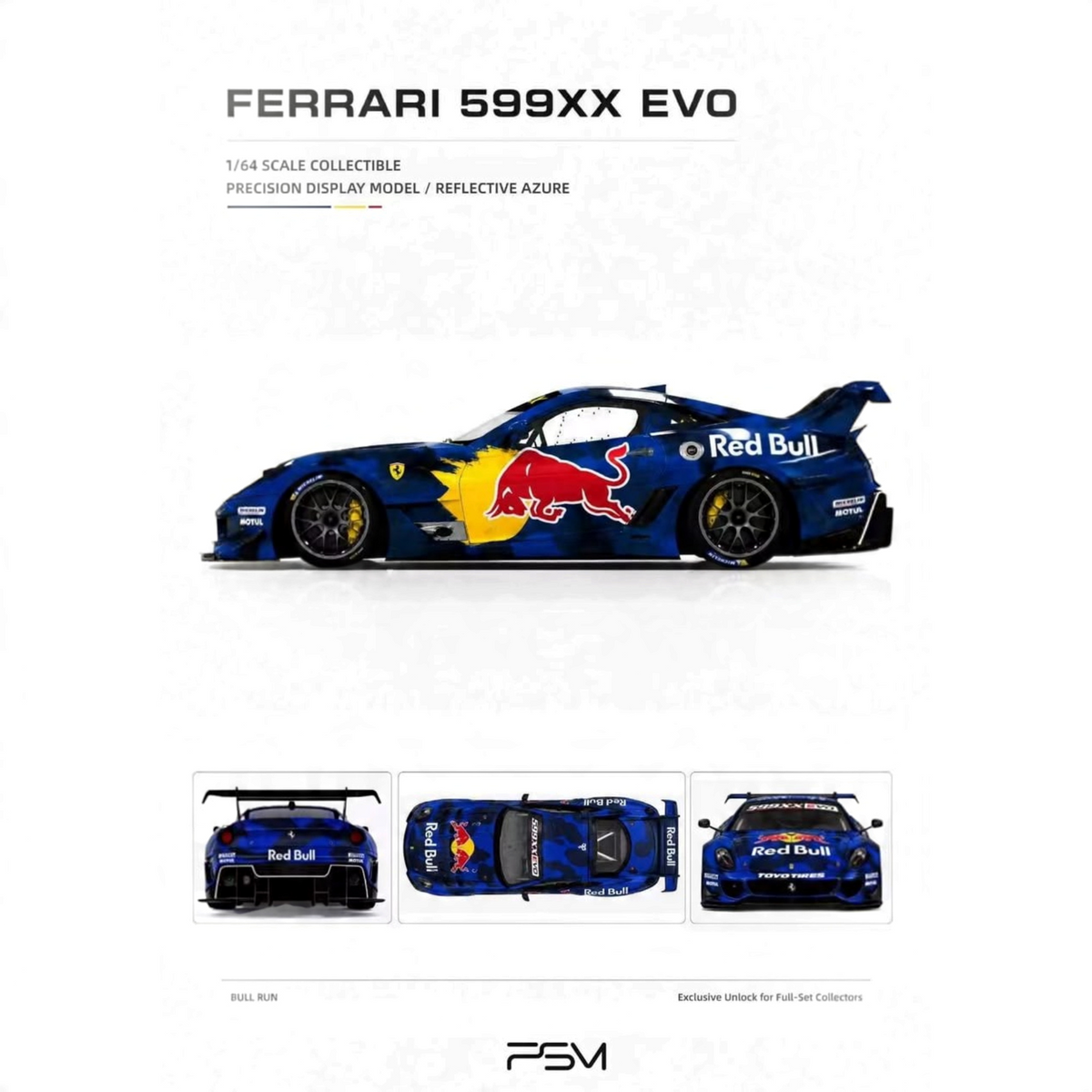 Lot57Supplies Diecast Shop PSM Ferrari 599XX Evo 1:64 scale resin model car with Bull Run camo livery
