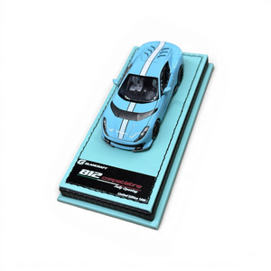 Lot57Supplies Diecast Shop GLAMCRAFT light blue Ferrari 812 Competizione 1:64 scale diecast model with white stripes