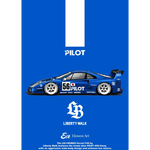 Lot57Supplies Diecast Shop Elowen Art 1:64 scale Ferrari F40 LBWK diecast model in blue PILOT racing livery