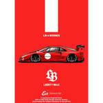 Lot57Supplies Diecast Shop Elowen Art 1:64 scale Ferrari F40 LBWK diecast car with Japan Rising Sun livery