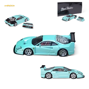 Lot57Supplies Diecast Shop Stance Hunters Ferrari F40 LM 1:64 scale diecast model car in light aqua green