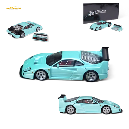 Lot57Supplies Diecast Shop Stance Hunters Ferrari F40 LM 1:64 scale diecast model car in light aqua green