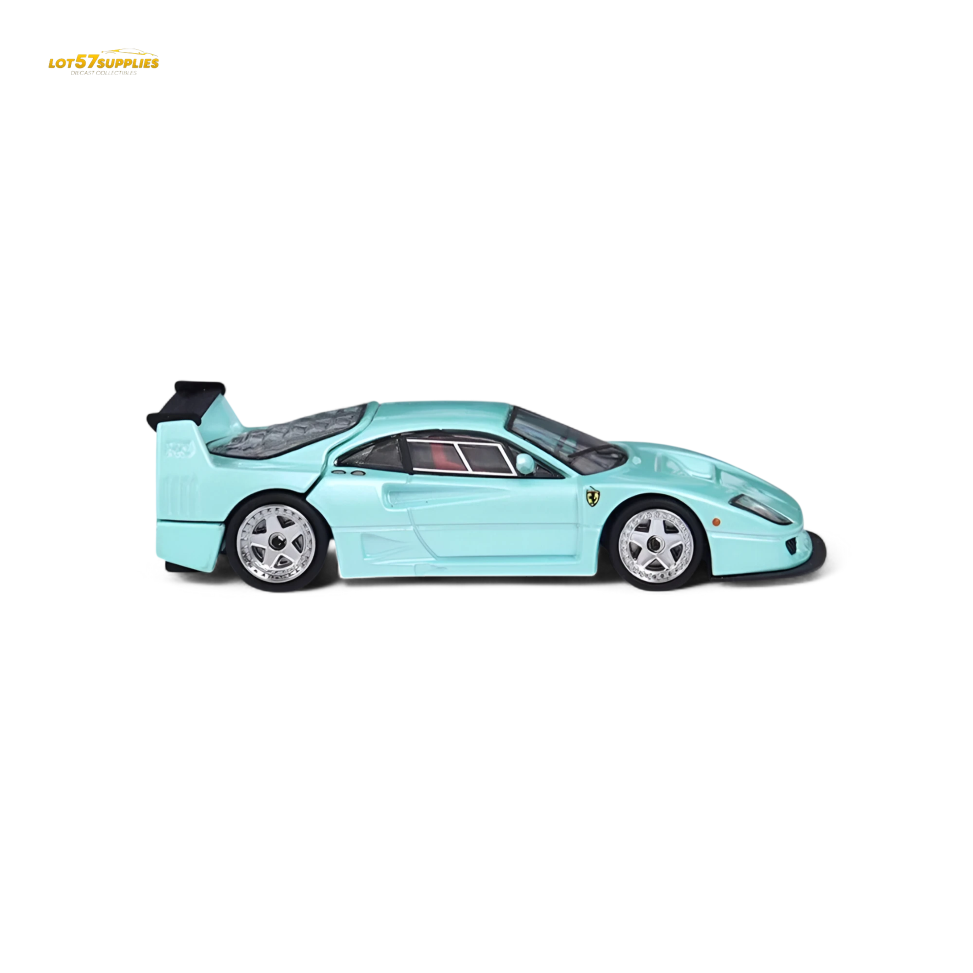 Lot57Supplies Diecast Shop 1:64 scale Stance Hunters Ferrari F40 LM diecast model car in light aqua green