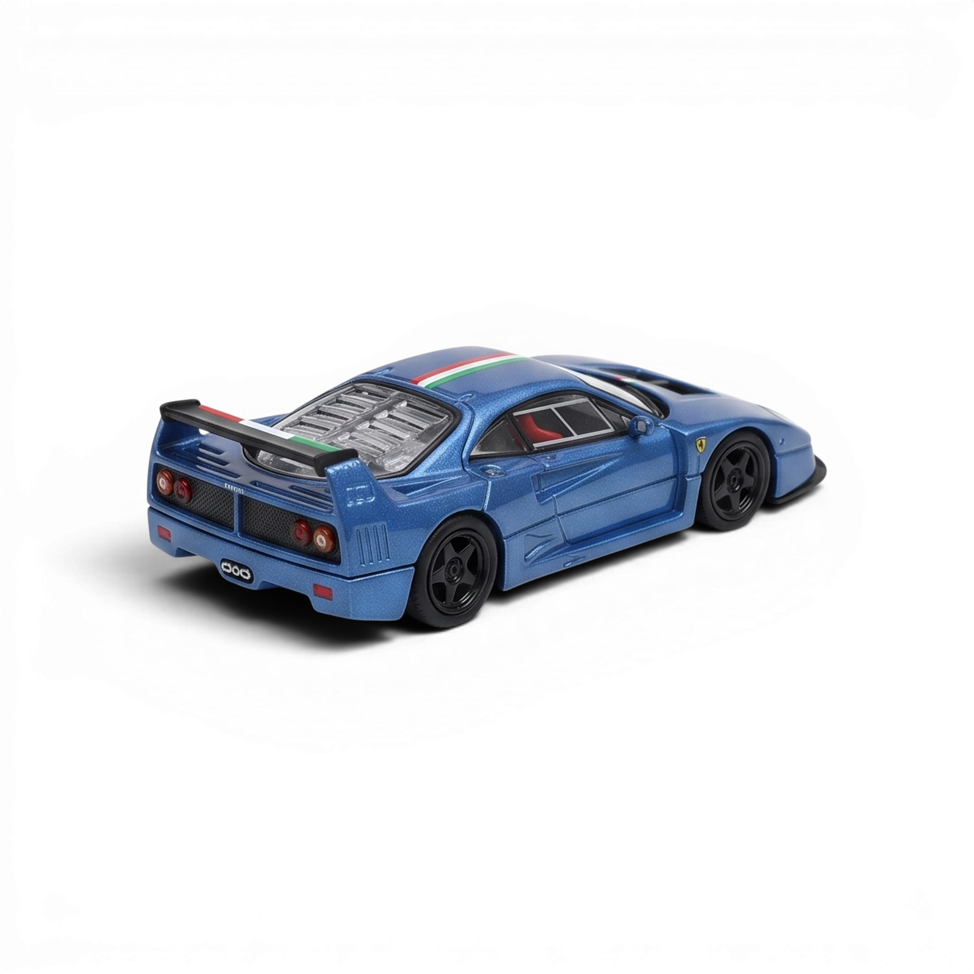 Lot57Supplies Diecast Shop 1:64 scale Stance Hunters Ferrari F40 LM diecast model car in metallic blue with Italian stripe