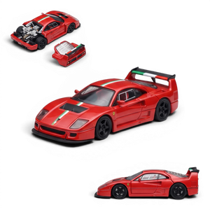 Lot57Supplies Diecast Shop Stance Hunters Ferrari F40 LM 1:64 scale diecast model in red with Italian stripe livery