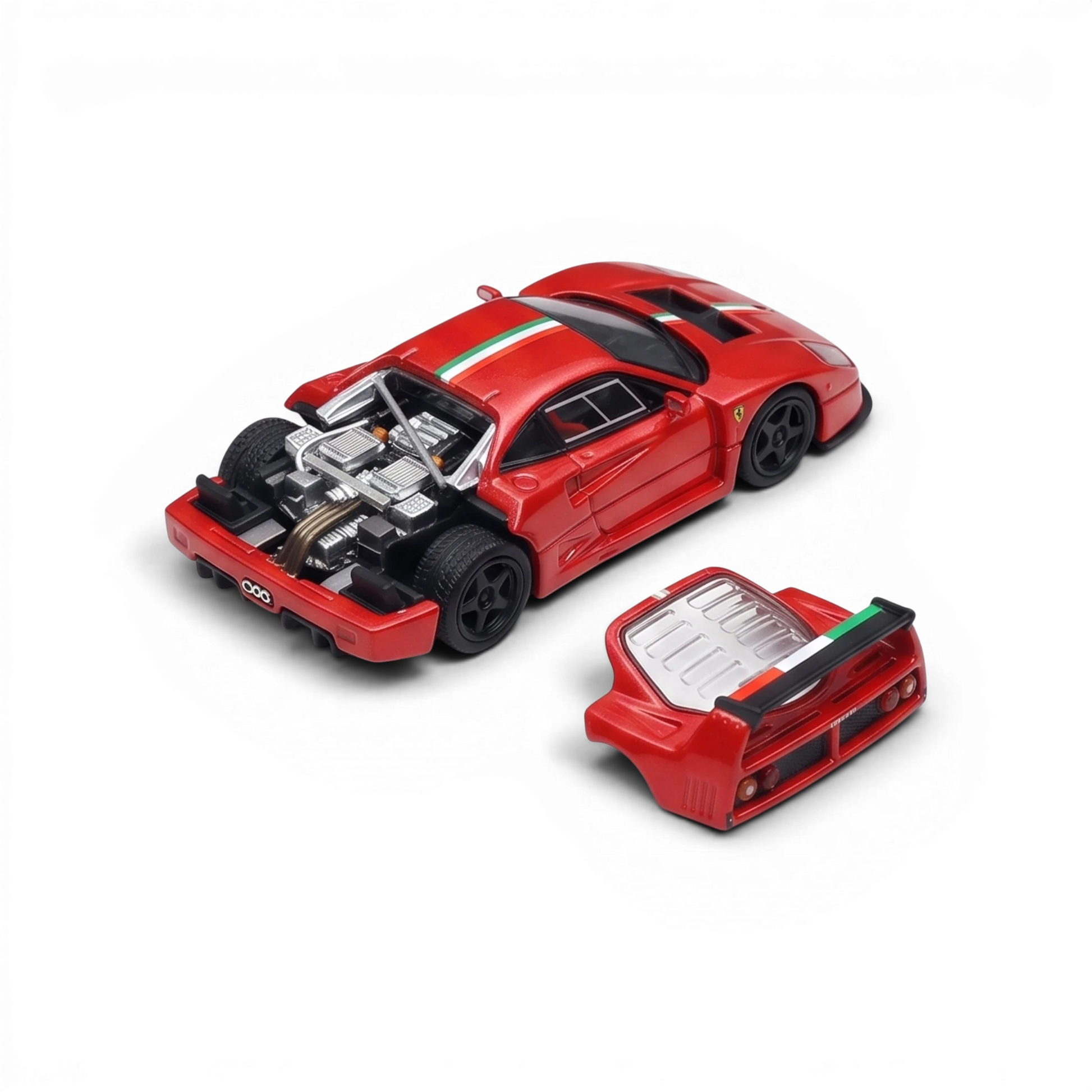 Lot57Supplies Diecast Shop Stance Hunters Ferrari F40 LM red diecast model car with removable engine cover