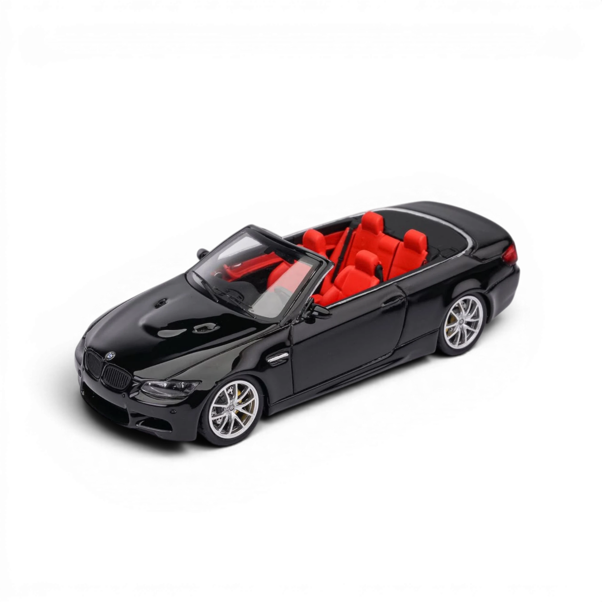 Lot57Supplies Diecast Shop FINE MODEL M3 E93 1:64 scale diecast convertible in gloss black with red interior