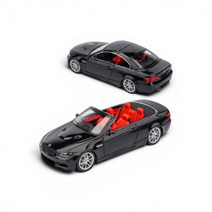 Lot57Supplies Diecast Shop FINE MODEL M3 E93 1:64 scale diecast car in gloss black with a vibrant red interior.