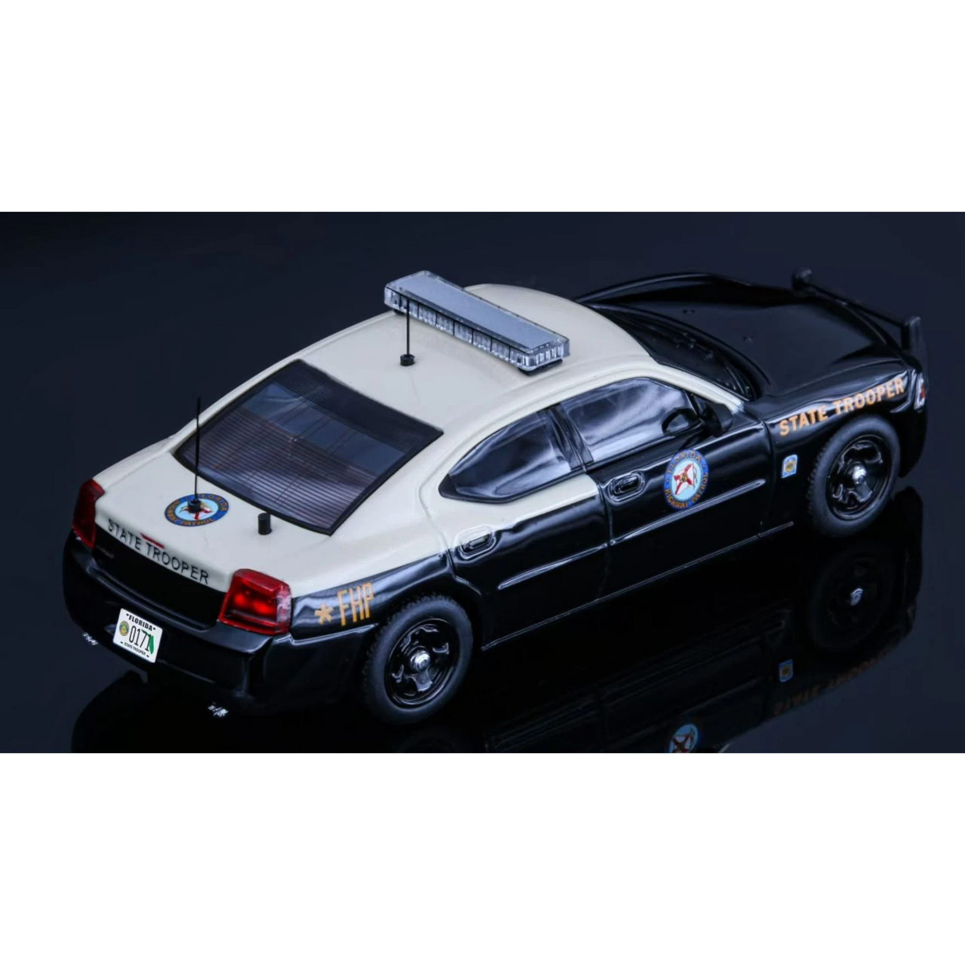 Lot57Supplies Diecast Shop 1:64 scale Rollin Florida State Police 08 Warhorse diecast model car in black and white