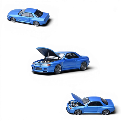Lot57Supplies Diecast Shop Focal Horizon 1:64 scale metal blue Nissan Skyline R32 GT-R modified diecast model car