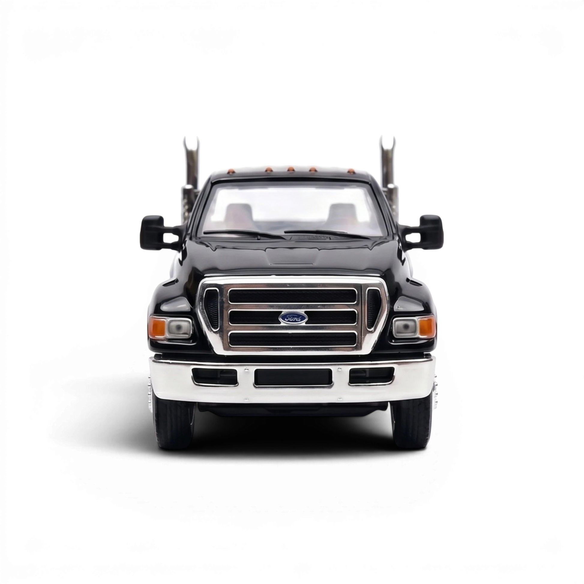 Lot57Supplies Diecast Shop MK Miniatures 1:64 scale Ford F650 Super Duty diecast truck in Agate Black with chrome trim.