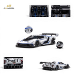 Lot57Supplies Diecast Shop 1:64 scale CM Model Ford GT Mk IV in Frozen White and SonicBlue Pearl J-1 prototype livery