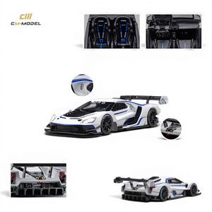 Lot57Supplies Diecast Shop 1:64 scale CM Model Ford GT Mk IV in Frozen White and SonicBlue Pearl J-1 prototype livery