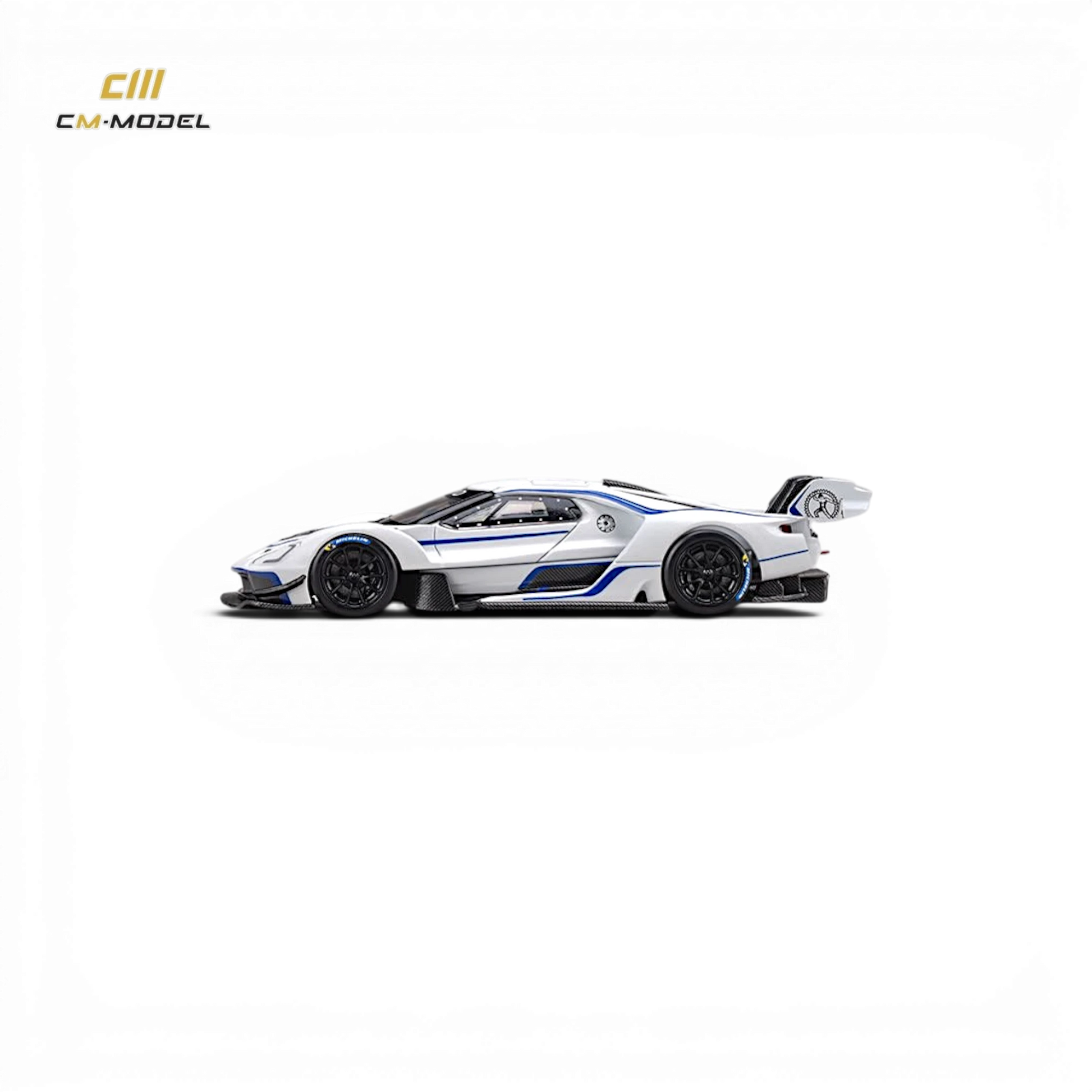 Lot57Supplies Diecast Shop 1:64 scale CM Model Ford GT Mk IV diecast car in Frozen White and SonicBlue Pearl livery