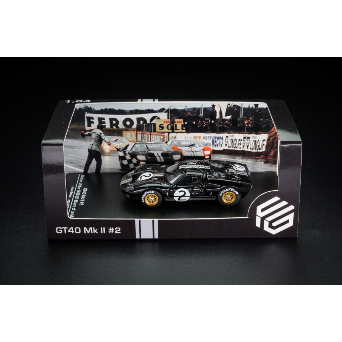 Lot57Supplies Diecast Shop G&KH Ford GT40 Mk II #2 black 1:64 scale diecast model car in display box