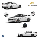 Lot57Supplies Diecast Shop 1:64 Oxford White Ford Mustang Dark Horse alloy model car with black accents and spoiler.