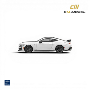 Lot57Supplies Diecast Shop 1:64 scale Oxford White Ford Mustang Dark Horse alloy model car with black accents and spoiler.