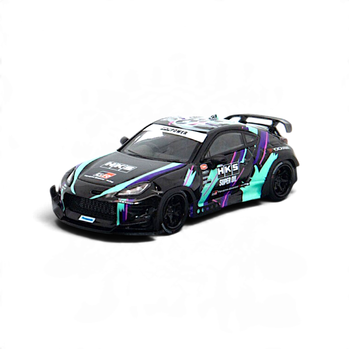 Lot57Supplies Diecast Shop 1:64 scale Fuji Toyota GR86 diecast model with Rocket Bunny wide-body kit and HKS livery.