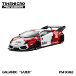 Lot57Supplies Diecast Shop 1:64 scale TimeMicro x PSC DESIGN Gallardo Lazer diecast car in red and white livery