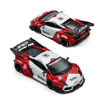 Lot57Supplies Diecast Shop 1:64 scale TimeMicro x PSC DESIGN Gallardo Lazer diecast car in red and white livery