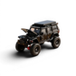 Lot57Supplies Diecast Shop GCD Jeep Wrangler Rubicon 1:64 scale black alloy diecast model with roof rack and open hood.