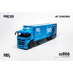 Lot57Supplies Diecast Shop 1:64 scale GCD Mitsubishi Fuso Super Great diecast truck in blue FIST racing livery