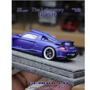 Lot57Supplies Diecast Shop 1:64 scale The Laboratory resin Gemballa Mirage GT model car in matte blue finish.