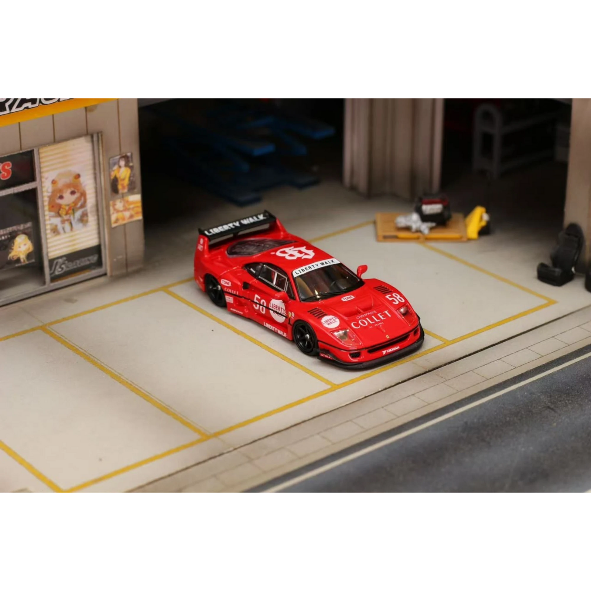 Lot57Supplies Diecast Shop GHOST PLAYER LBWK F40 red diecast model car in 1:64 scale with racing decals