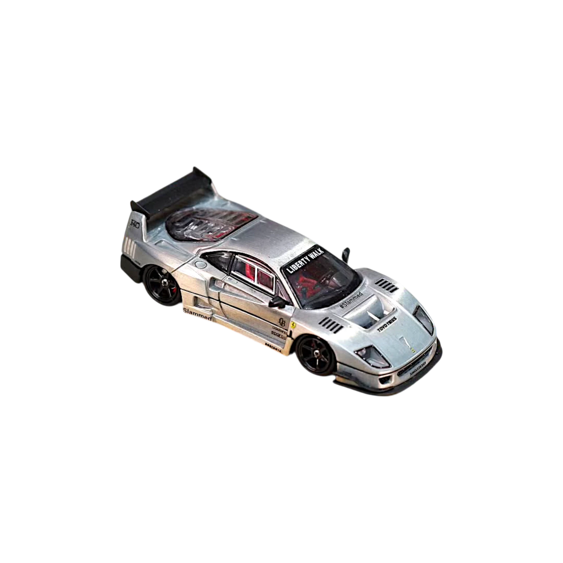 Lot57Supplies Diecast Shop Ghost Player LBWK F40 diecast model car in varnish raw finish, 1:64 scale.
