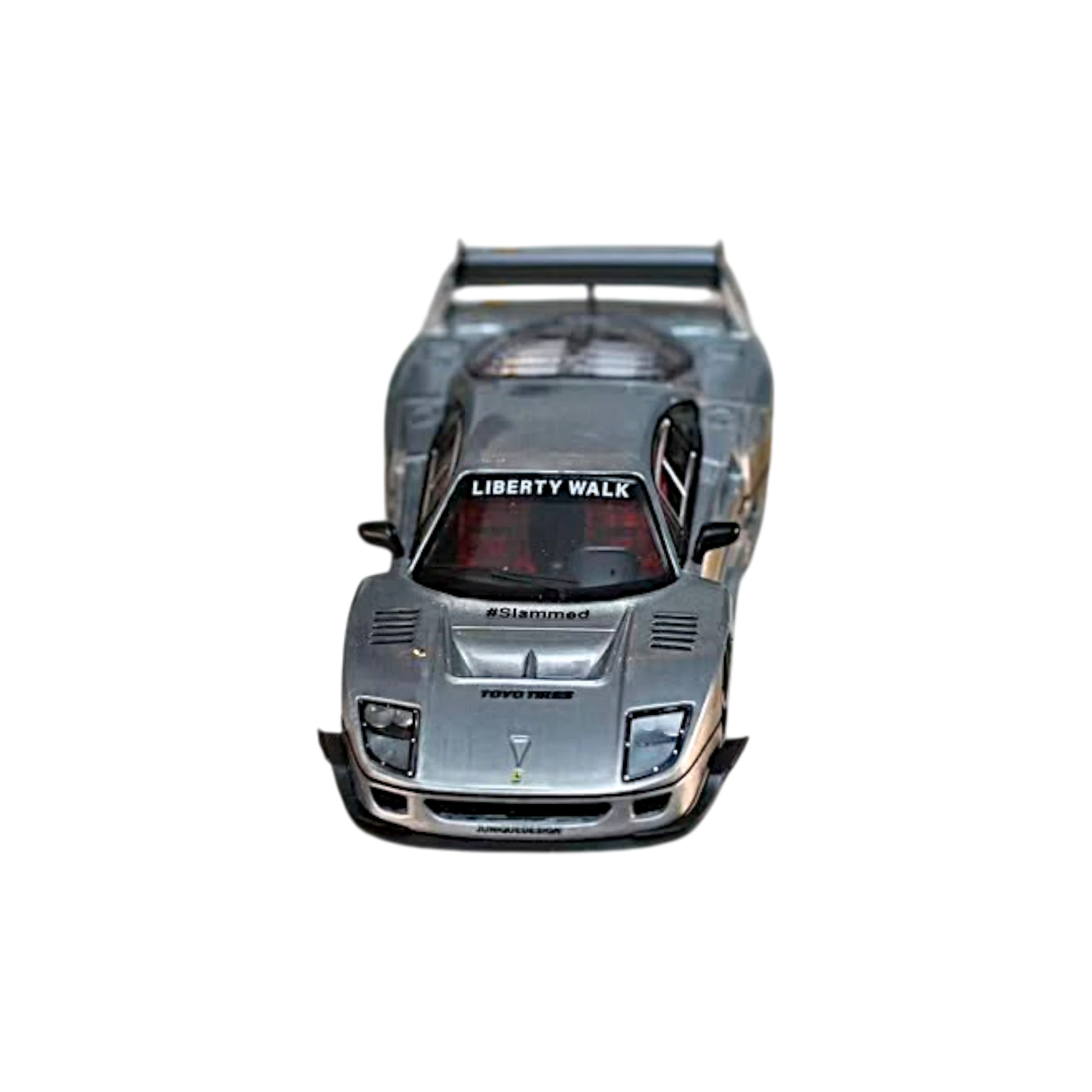 Lot57Supplies Diecast Shop Ghost Player LBWK F40 diecast model car in varnish raw finish, front view