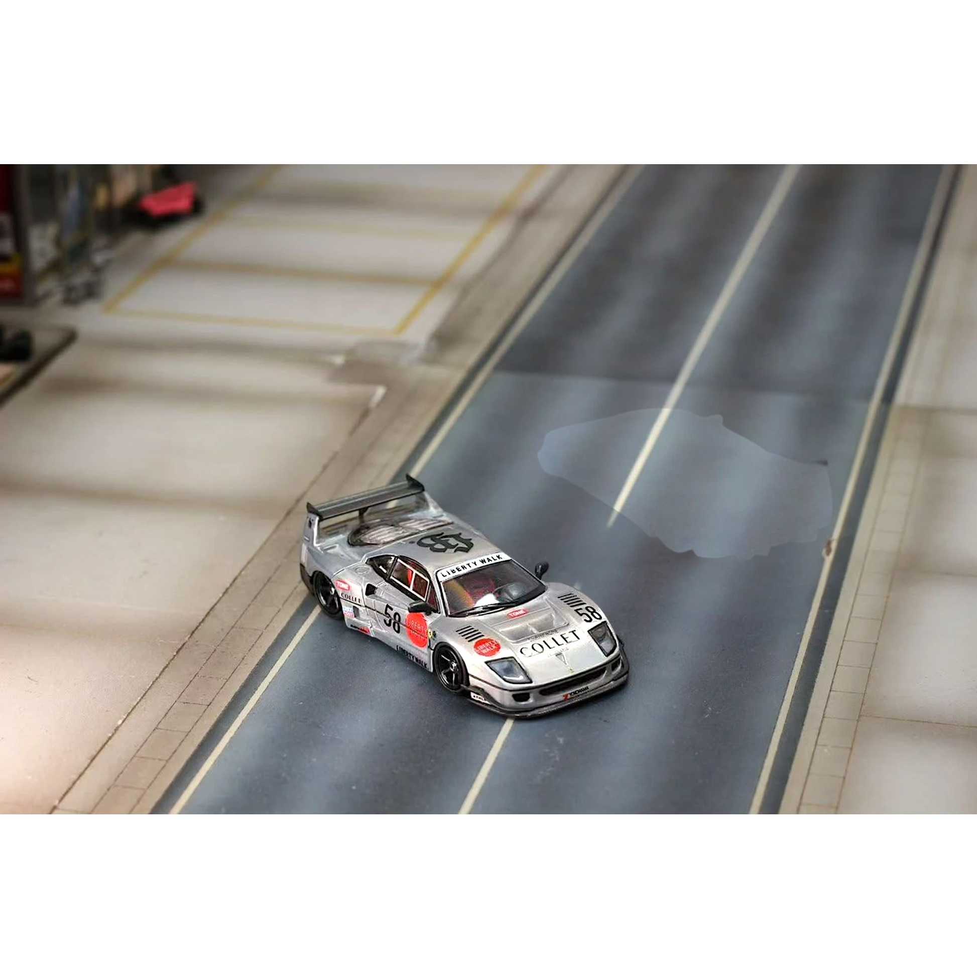 Lot57Supplies Diecast Shop GHOST PLAYER LBWK F40 diecast model car in clear varnish finish with racing decals