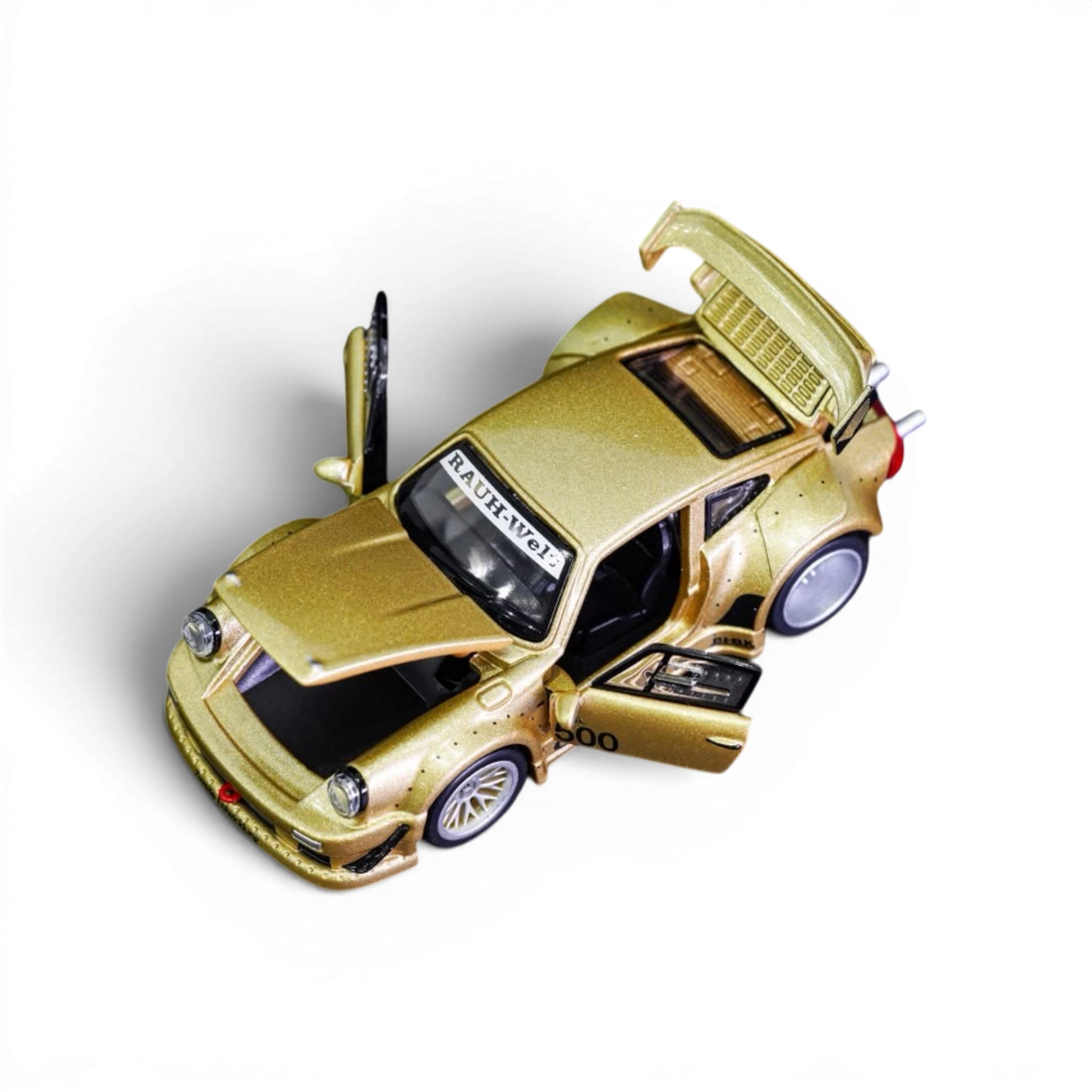 Lot57Supplies Diecast Shop TPC Customized Version RWB930 1:64 scale gold diecast model car with opening doors and hood
