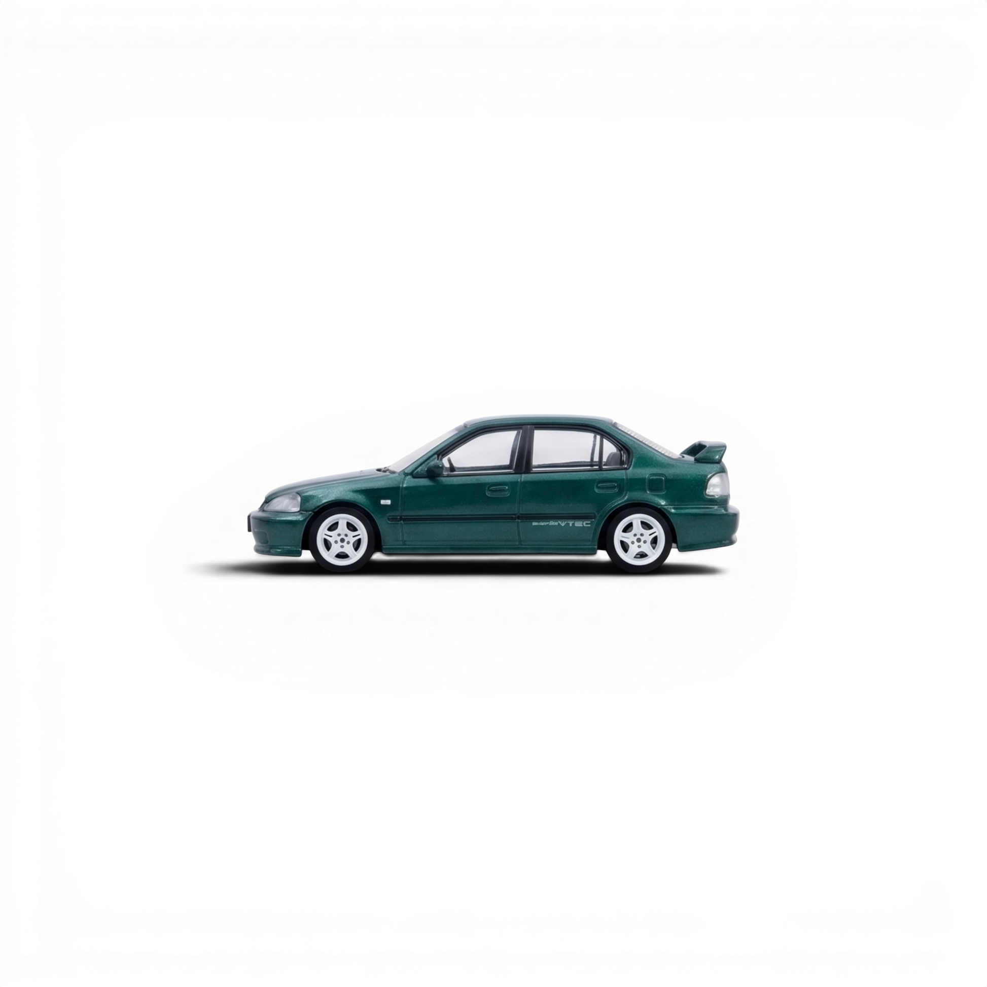 Lot57Supplies Diecast Shop green 1:64 scale Inno64 Honda Civic Ferio Si EK diecast model with white rims.