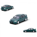 Lot57Supplies Diecast Shop green Honda Civic Ferio Si EK 1:64 scale diecast model car with white rims.