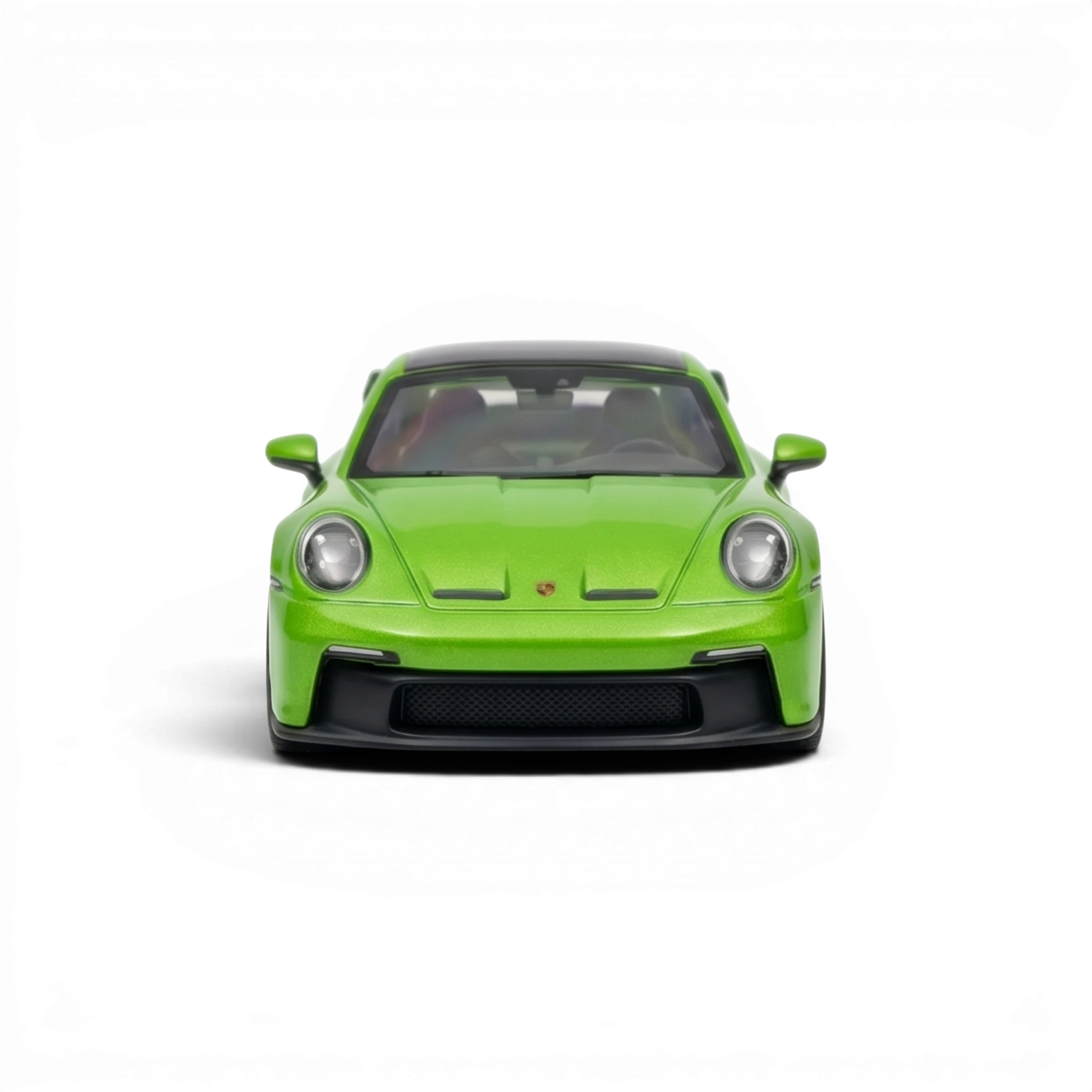 Lot57Supplies Diecast Shop green 1:64 scale resin Porsche 911 GT3 model with detailed interior and premium packaging.