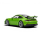 Lot57Supplies Diecast Shop green 1:64 scale resin Porsche 911 GT3 model with silver wheels and black spoiler.