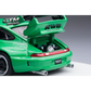 Lot57Supplies Diecast Shop GTM 1:64 scale green RWB993 diecast model car with open engine bay and rear spoiler