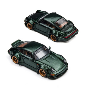 Lot57Supplies Diecast Shop TimeMicro 1:64 scale green metallic Porsche 964 RWB diecast model car set