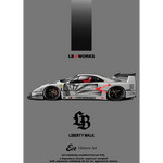 Lot57Supplies Diecast Shop Elowen Art 1:64 scale grey Ferrari F40 LBWK diecast model with widebody kit and decals